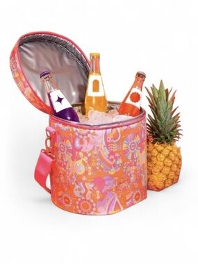 Amika Insulated Cooler Bag Pink Orange Groovy Psychedelic Travel Picnic Tote